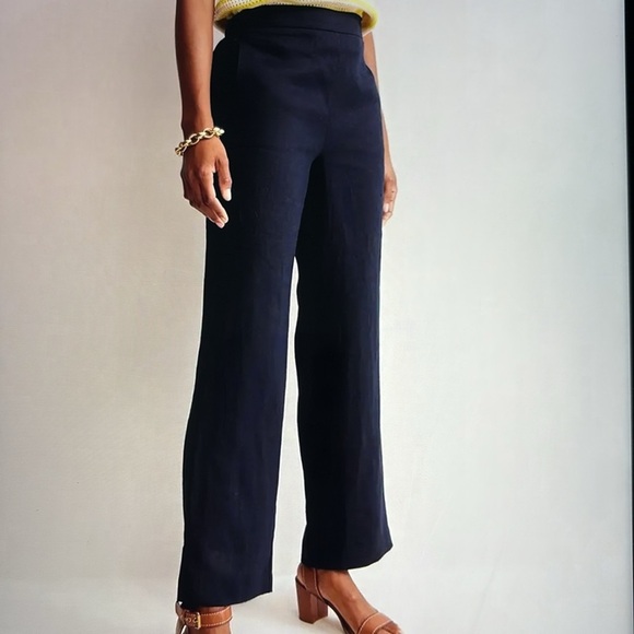 Boden Navy Blue Hampstead Linen Trousers 6P - Picture 3 of 15